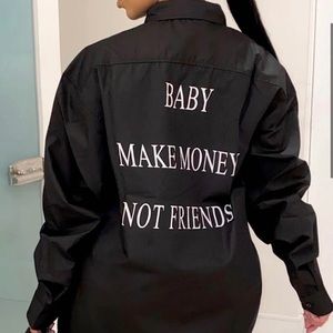 Back Graphic Button up Shirt Dress.